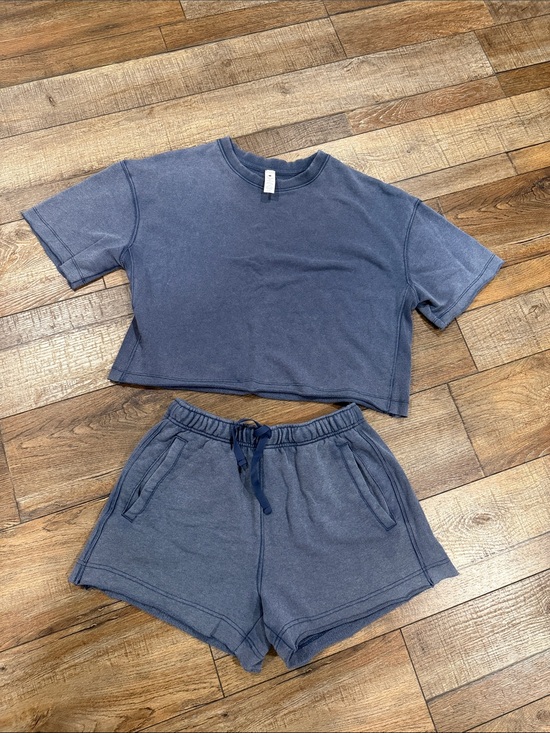 Yogalicious Pants - Yogalicious Casual Two-Piece Lounge Set in Washed Blue